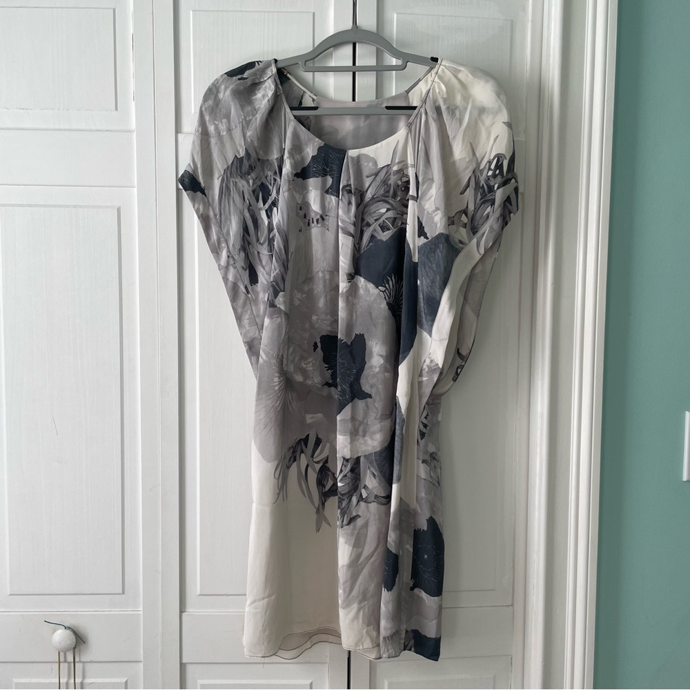 Elegant Light Gray Silk Dress